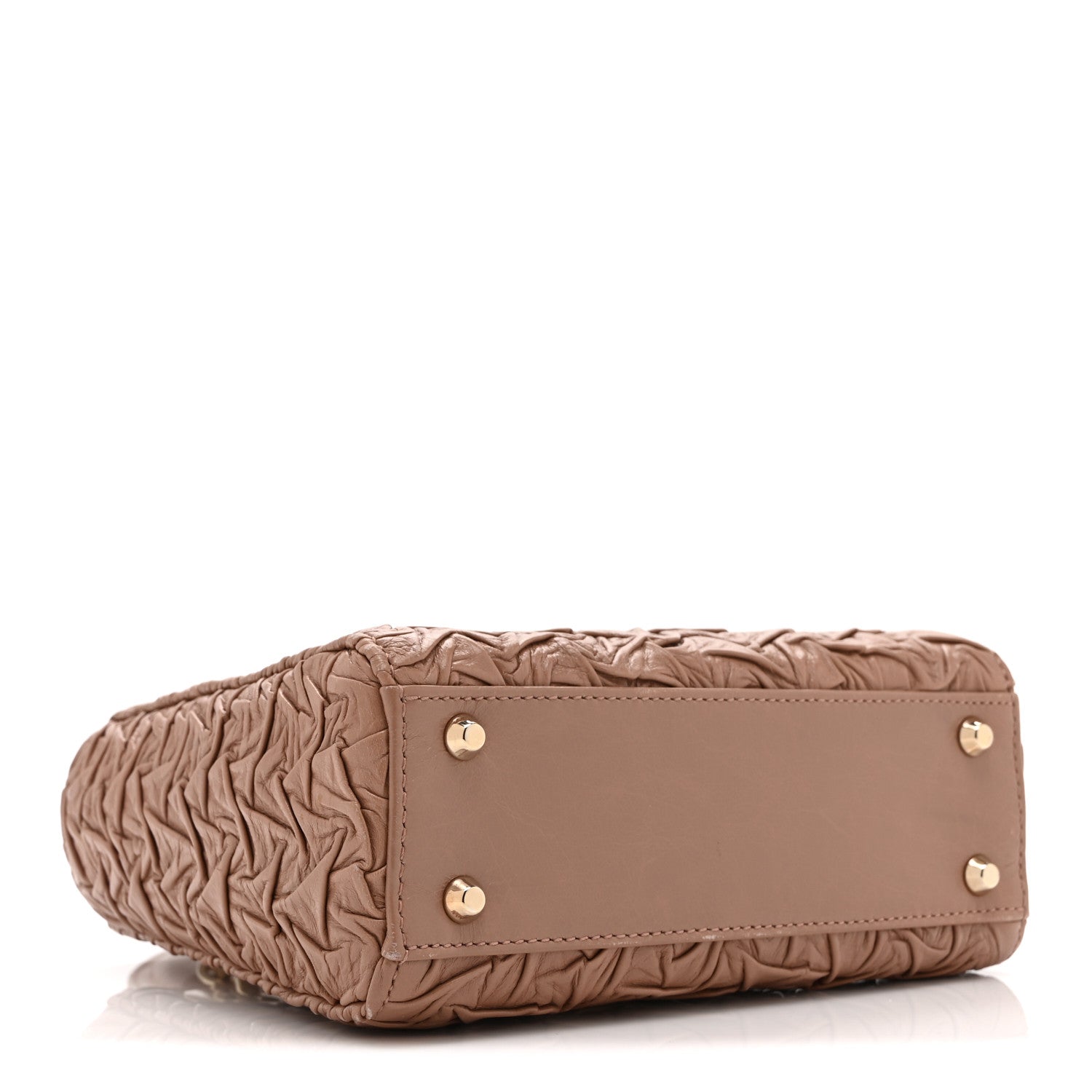Lambskin Gathered Mini Lady D1OR Fard