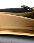 Lambskin Quilted Coco Clips Mini Wallet On Chain WOC Black
