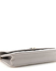 Caviar Quilted Studded CC Wallet On Chain WOC Grey