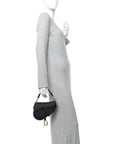 Grained Calfskin Mini Saddle Bag Black
