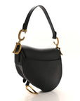 Grained Calfskin Saddle Bag Black