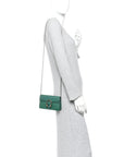 Dollar Calfskin Crystal Super Mini Dionysus Shoulder Bag Emerald