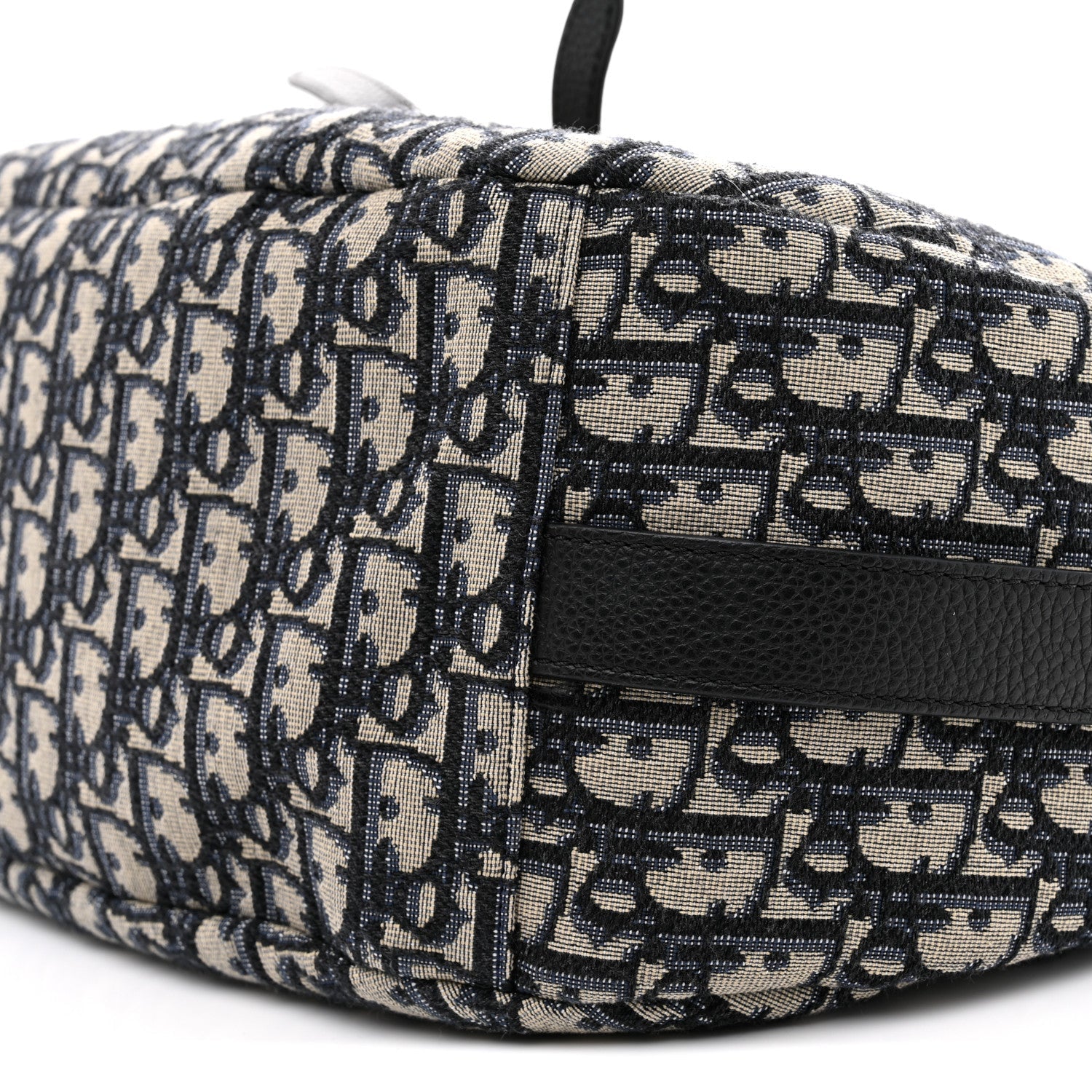 Oblique Soft Saddle Bag Beige Blue