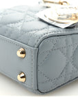 Lambskin Cannage Micro Lady D1OR Cloud Blue