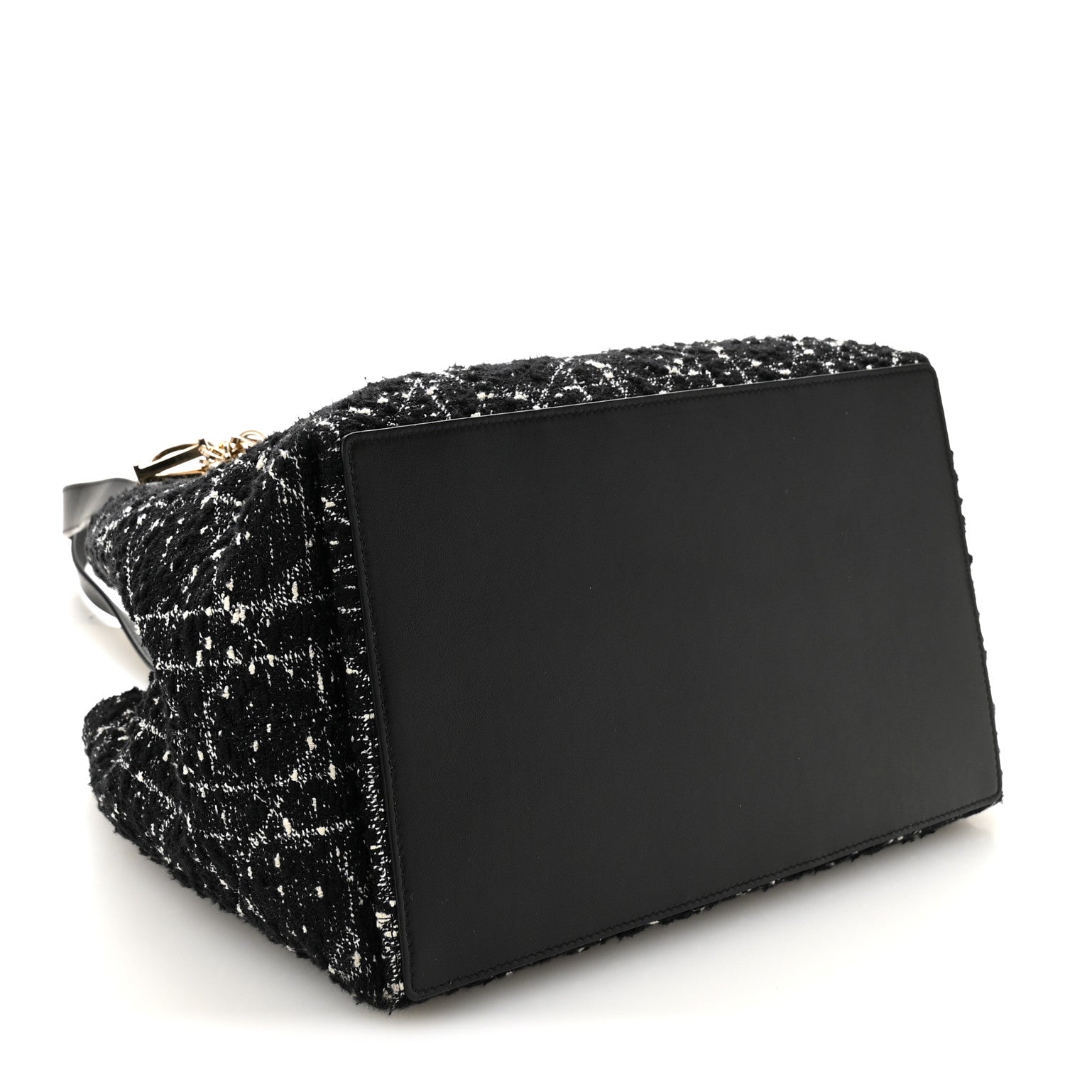 Calfskin Tweed Cannage Medium Toujours  Black White