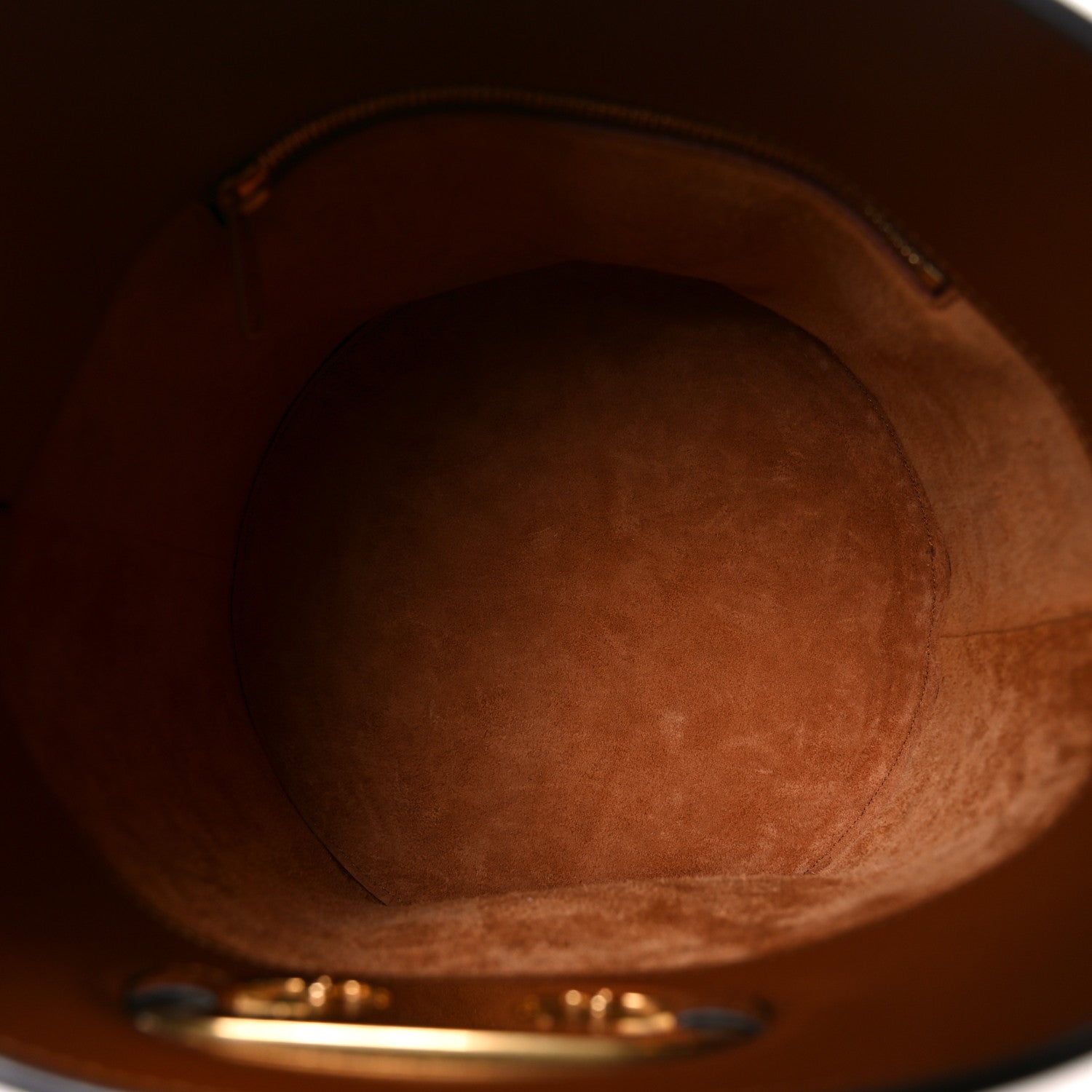 Satinated Calfskin Maillon Triomphe Bucket Bag Tan