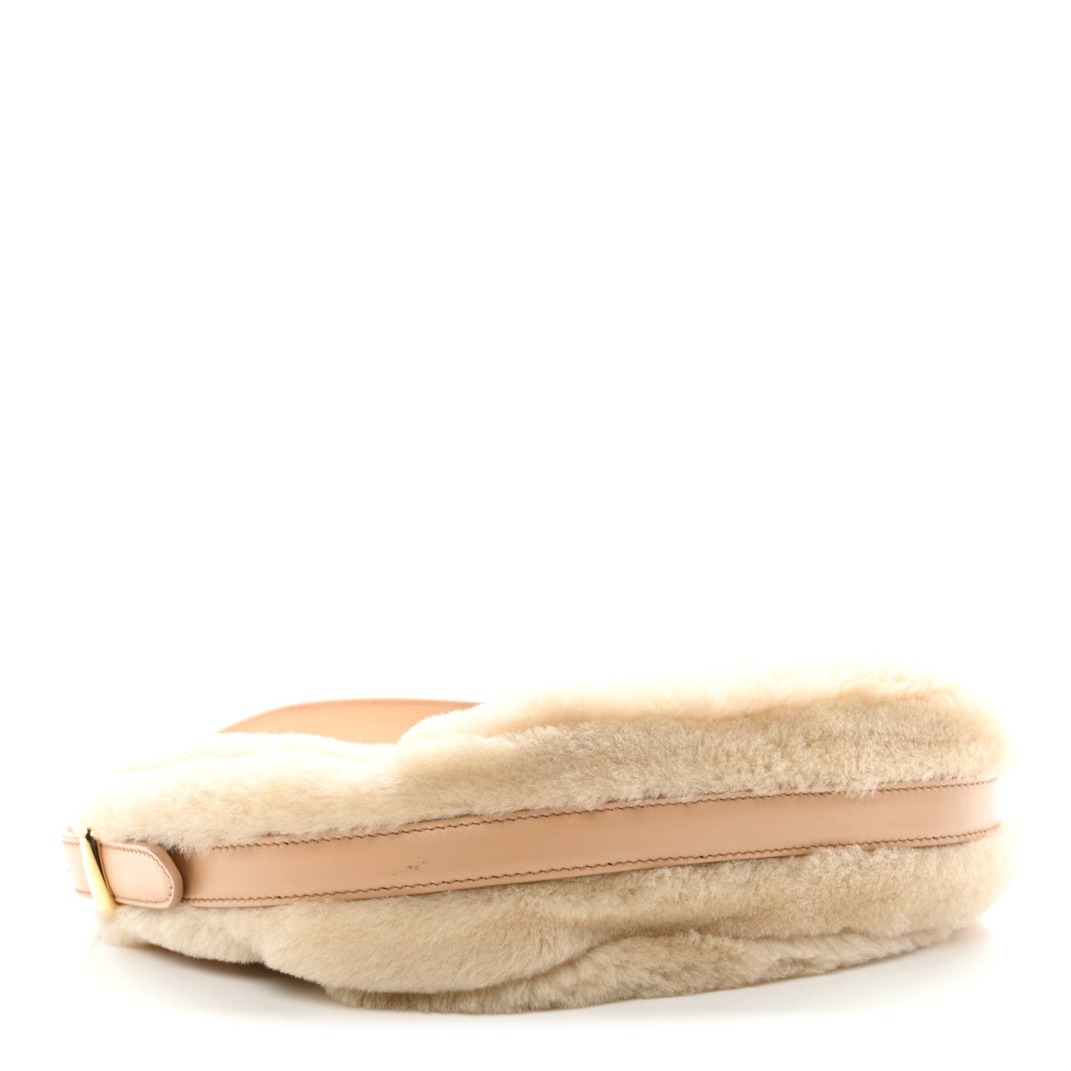 Shearling Arque Shoulder Bag Ecru Noisette
