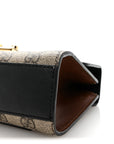 GG Supreme Monogram Calfskin Small Padlock Shoulder Bag Beige Black Cuir