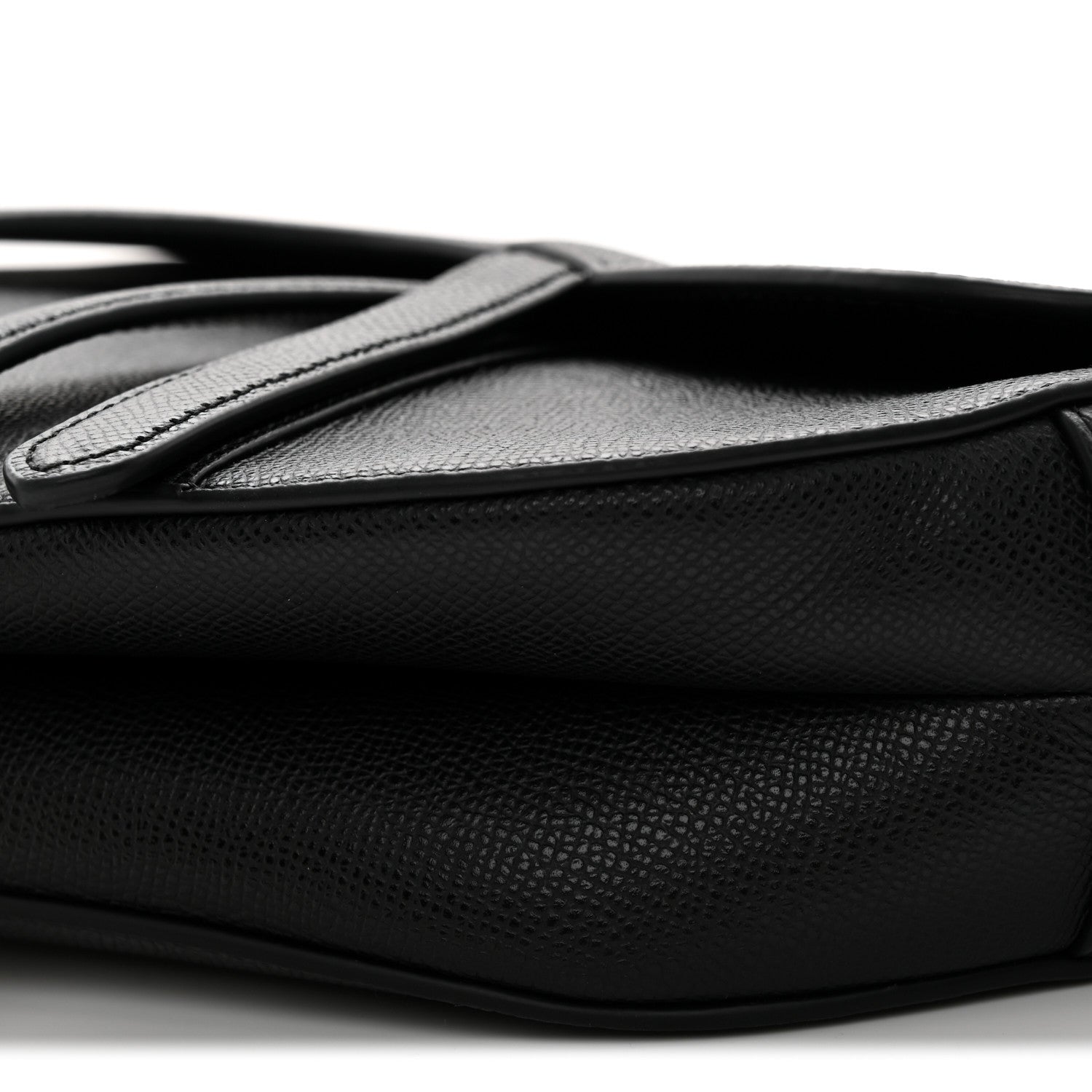 Grained Calfskin Saddle Bag Black