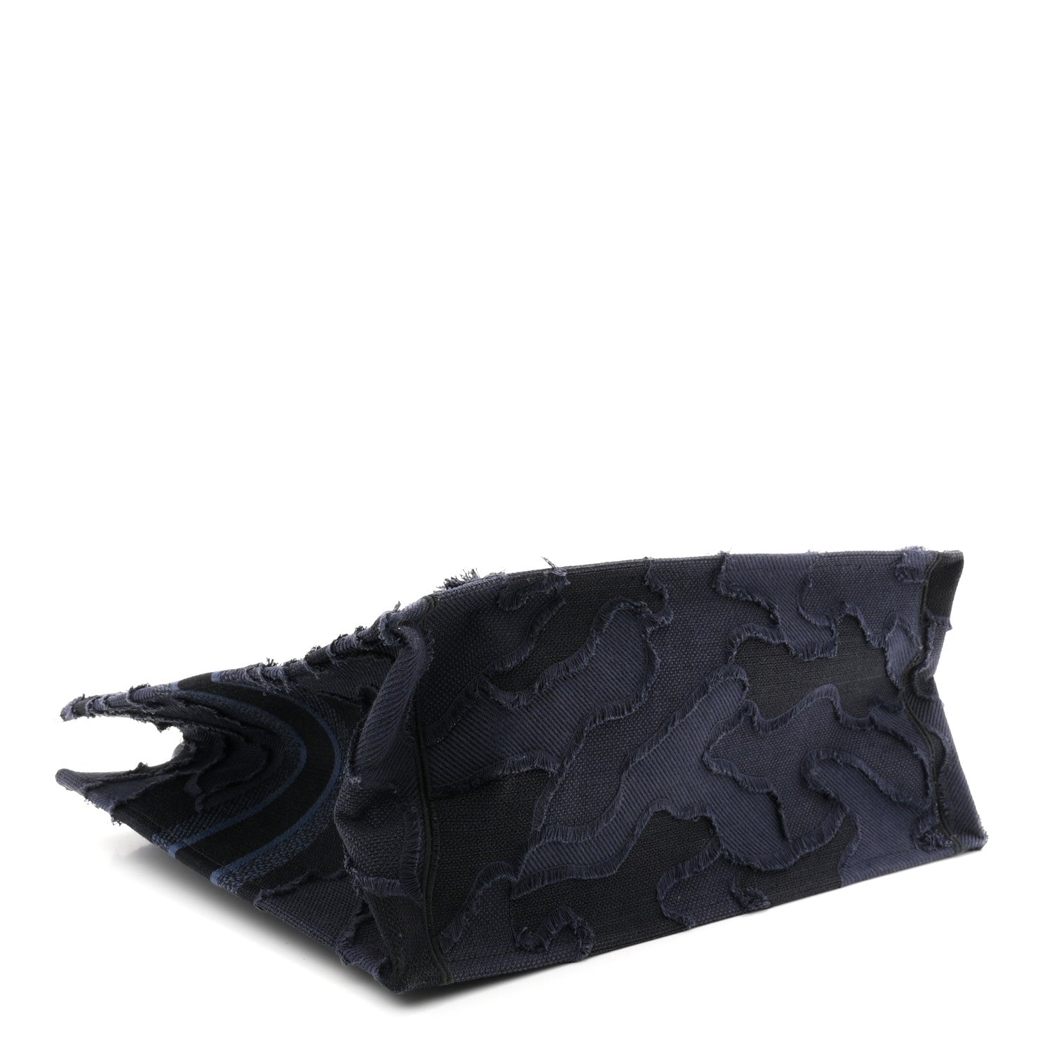 Canvas Embroidered Camouflage Book Tote Blue