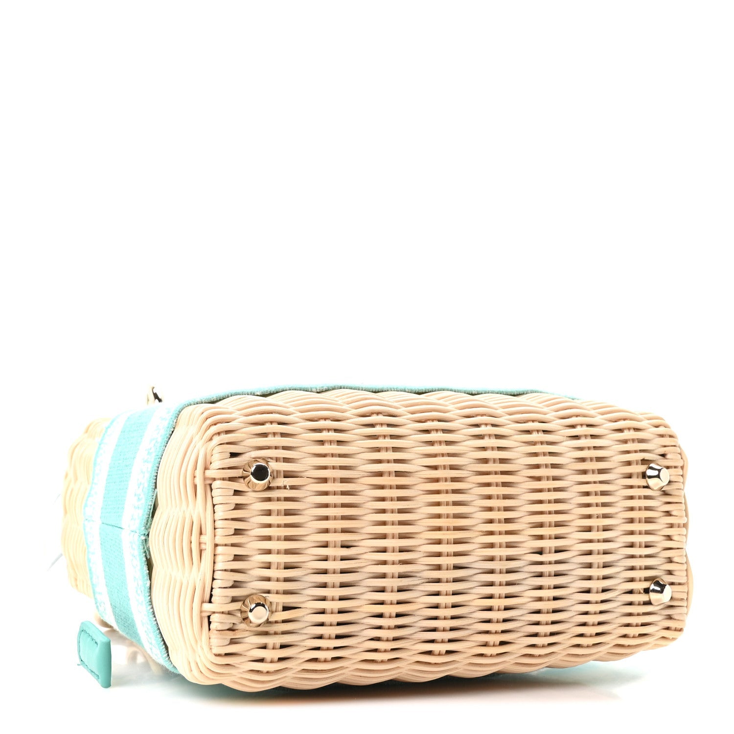 Wicker Oblique Mini Lady D1OR Bag Aquamarina