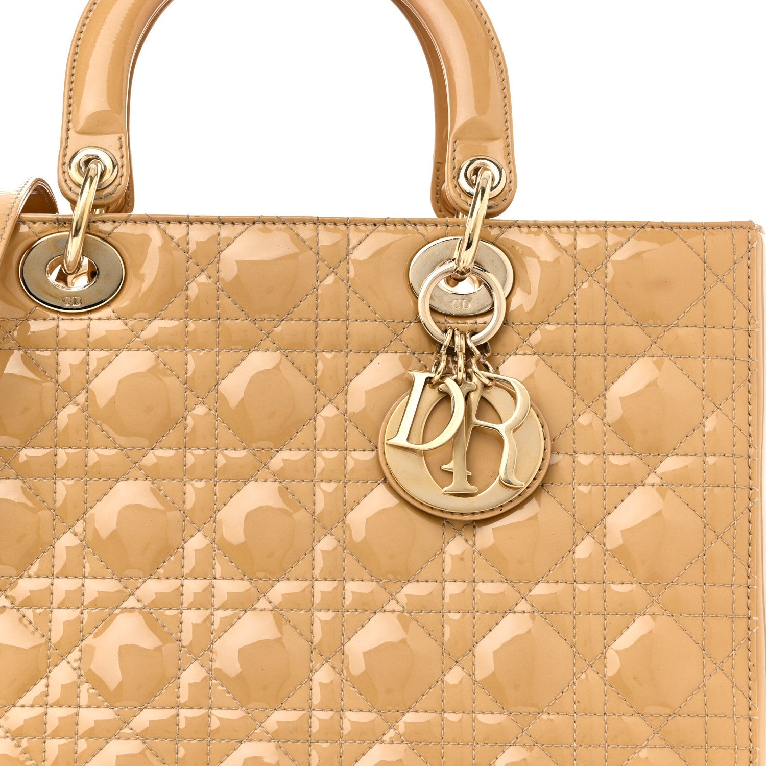Patent Cannage Large Lady D1OR Dark Beige