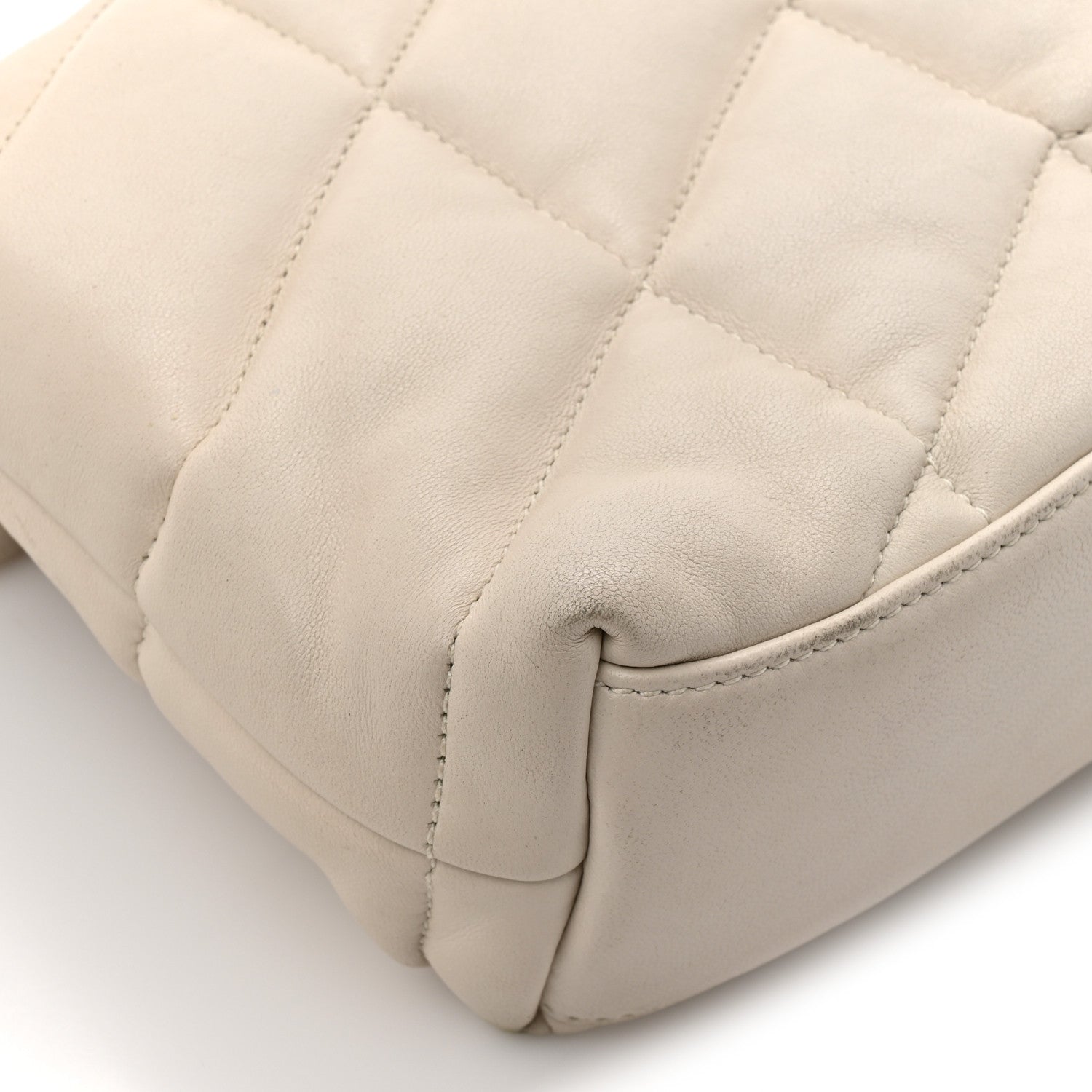 Lambskin Quilted Toy Loulou Puffer Monogram Chain Satchel Crema Soft