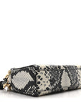 Calfskin Snakeskin Embossed Shutter Camera Crossbody Bag Black White