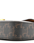 Canvas Calfskin Triomphe Shoulder Bag Tan