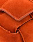 Suede Maxi Intrecciato Padded Chain Cassette Crossbody Bag Maple