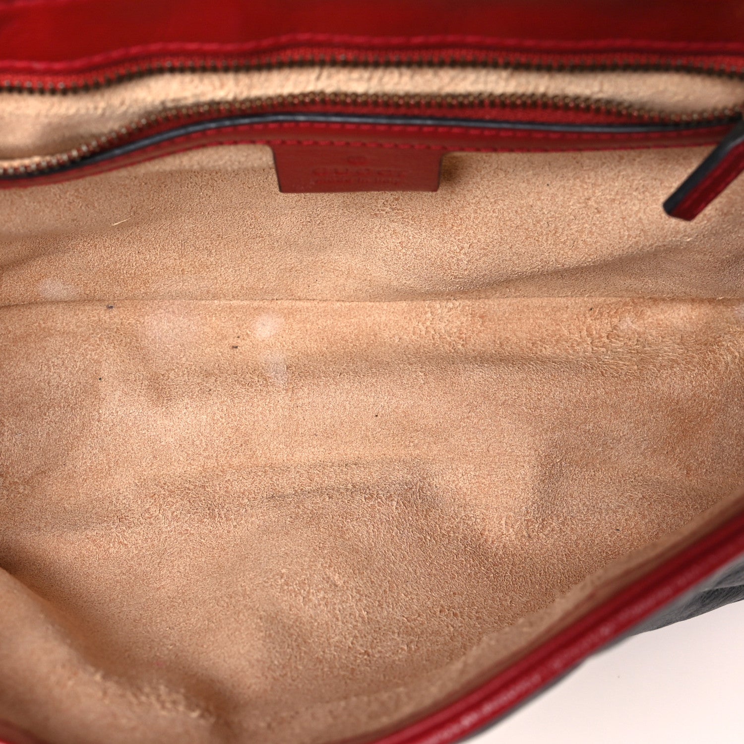 Vintage Effect Calfskin Matelasse Diagonal Small Torchon GG Marmont Shoulder Bag Black Romantic Cherry