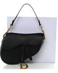 Grained Calfskin Saddle Bag Black