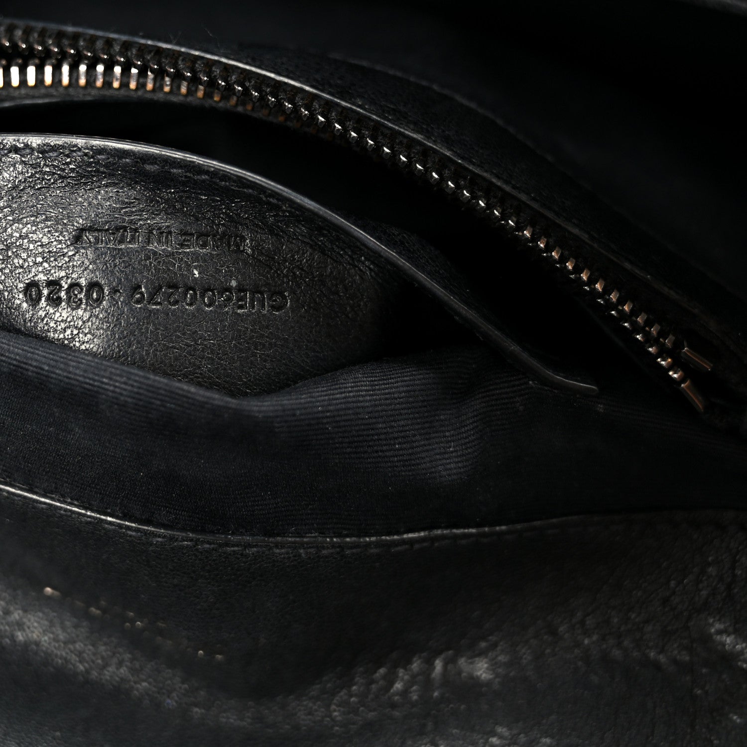 Sheepskin Matelasse Chevron Monogram Monochrome Medium College Bag Black
