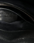 Sheepskin Matelasse Chevron Monogram Monochrome Medium College Bag Black