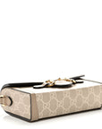 GG Supreme Monogram Textured Dollar Calfskin Mini Horsebit 1955 Shoulder Bag Beige Mystic White Oatmeal