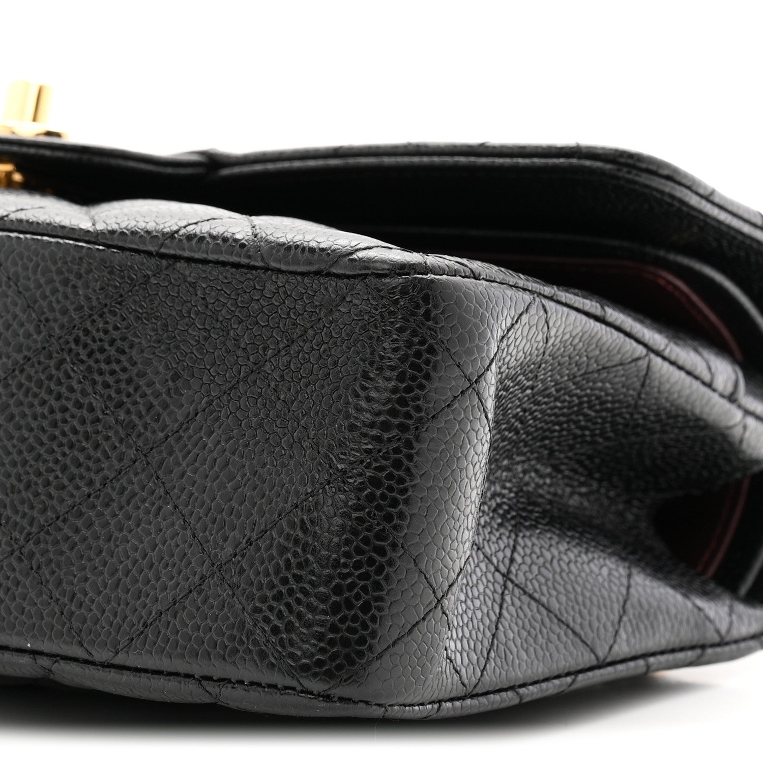 Caviar Quilted Small Double Flap Black