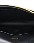 Lambskin Matelasse Chevron Monogram Envelope Chain Wallet Black