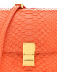 Snakeskin Medium Classic Box Flap Orange