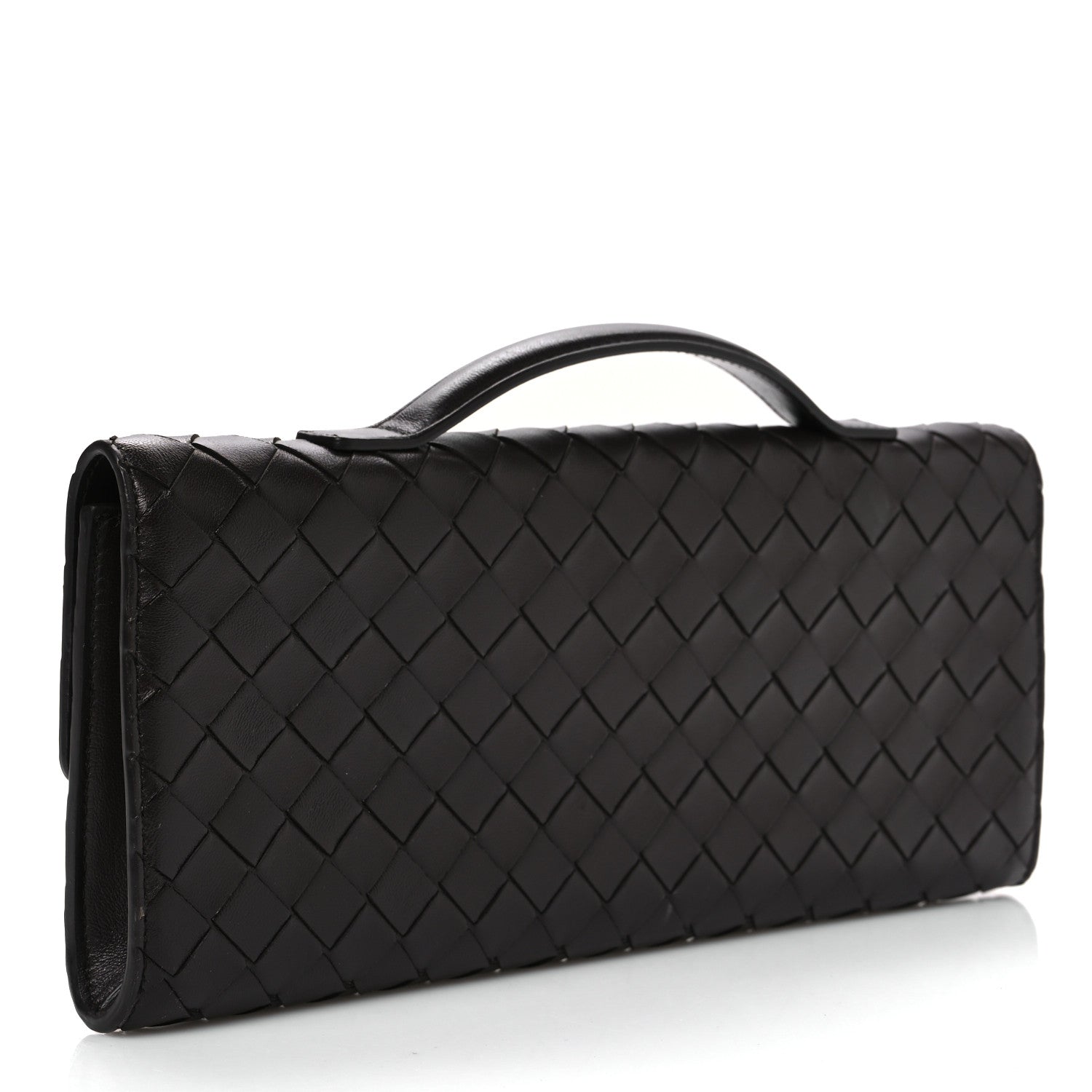 Nappa Intrecciato Long Andiamo Top Handle Clutch Fondant