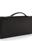 Nappa Intrecciato Long Andiamo Top Handle Clutch Fondant