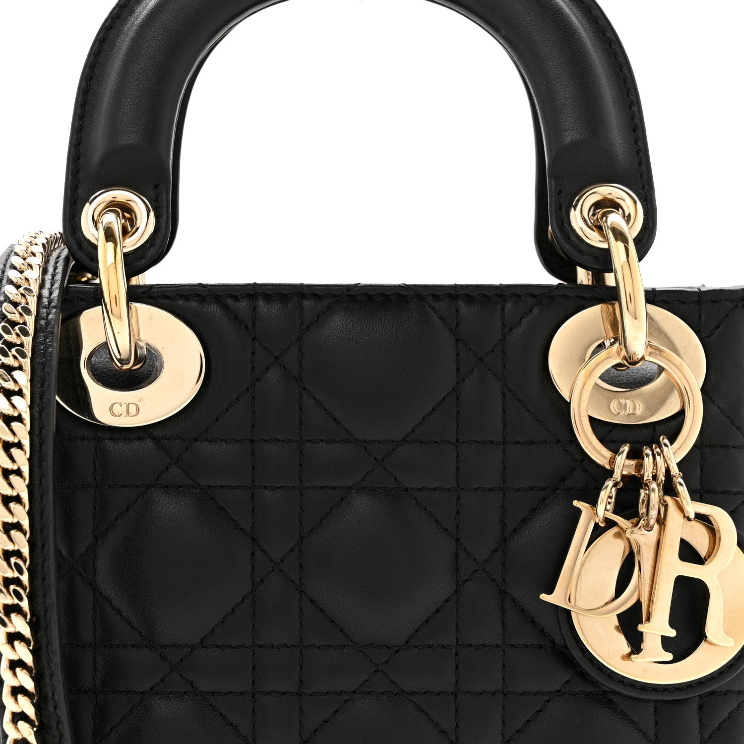 Lambskin Cannage Mini Lady D1OR Black