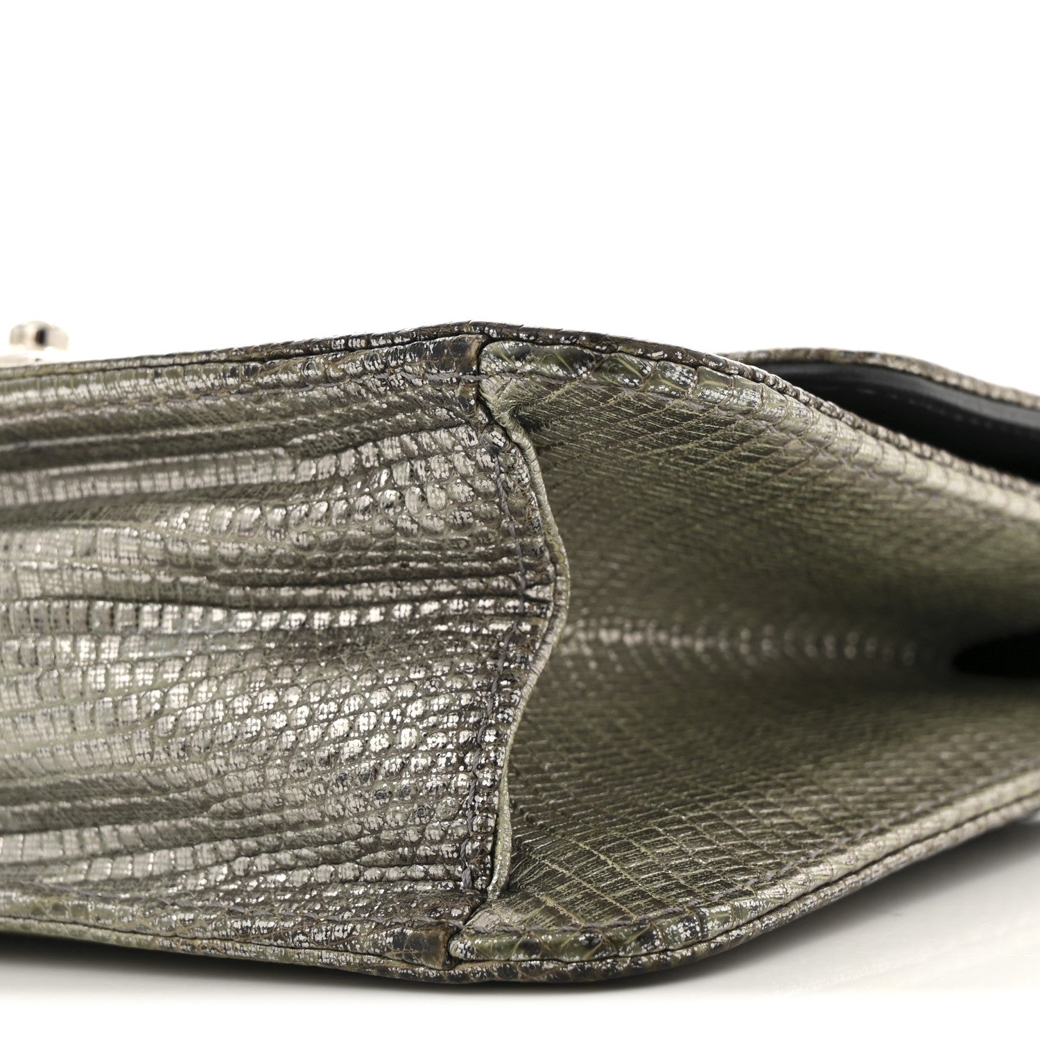 Metallic Lizard Miss D1OR Promenade Pouch Gunmetal