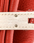 Taurillon Clemence Eclat Birkin 35 Sanguine White
