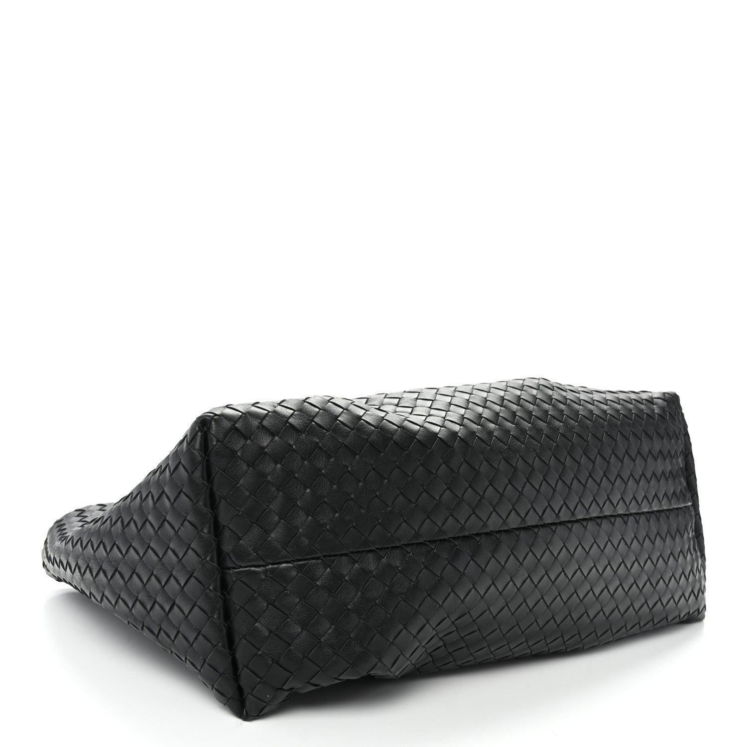 Calfskin Intrecciato Pinacoteca Reversible Tote Black Fondant