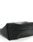 Calfskin Intrecciato Pinacoteca Reversible Tote Black Fondant