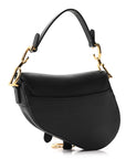 Grained Calfskin Mini Saddle Bag Black