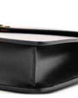Shiny Calfskin Triomphe Margo Wallet on Chain Black