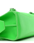 Grained Calfskin Neo Classic Silver Hardware Nano City Crossbody Fluo Green