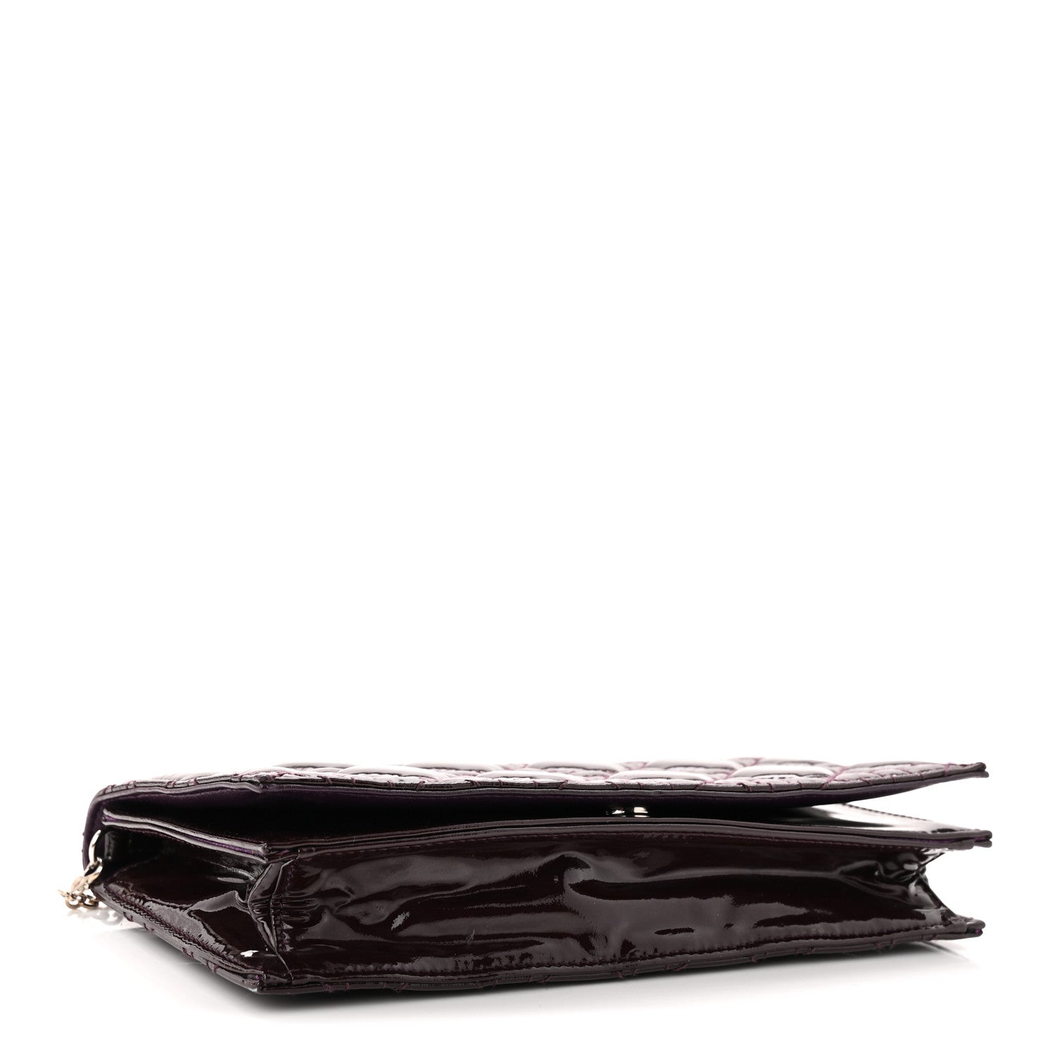 Patent Cannage Lady D1OR Chain Wallet Purple