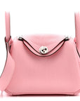 Taurillon Clemence Verso Mini Lindy 20 Rose Sakura Gris Perle