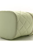 Lambskin Quilted Trendy Vanity Case Sea Green