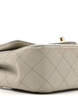Lambskin Quilted Mini Rectangular Flap Grey