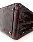 Shiny Porosus Crocodile Birkin 35 Bourgogne