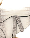 Niloticus Crocodile Himalaya Mini Saddle Bag Latte