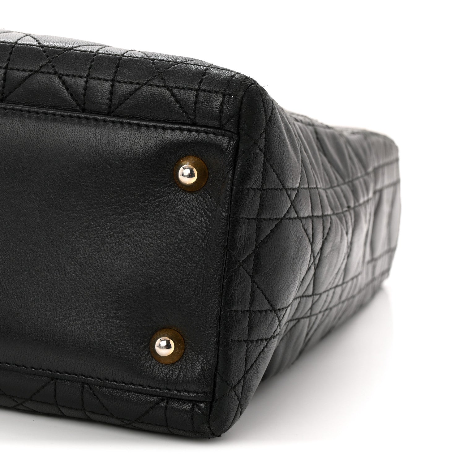Lambskin Cannage Large Lady D1OR Black