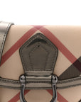 Patent Nova Check Mini Crossbody Bag Pewter