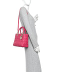 Lambskin Cannage Medium Lady D1OR Pink