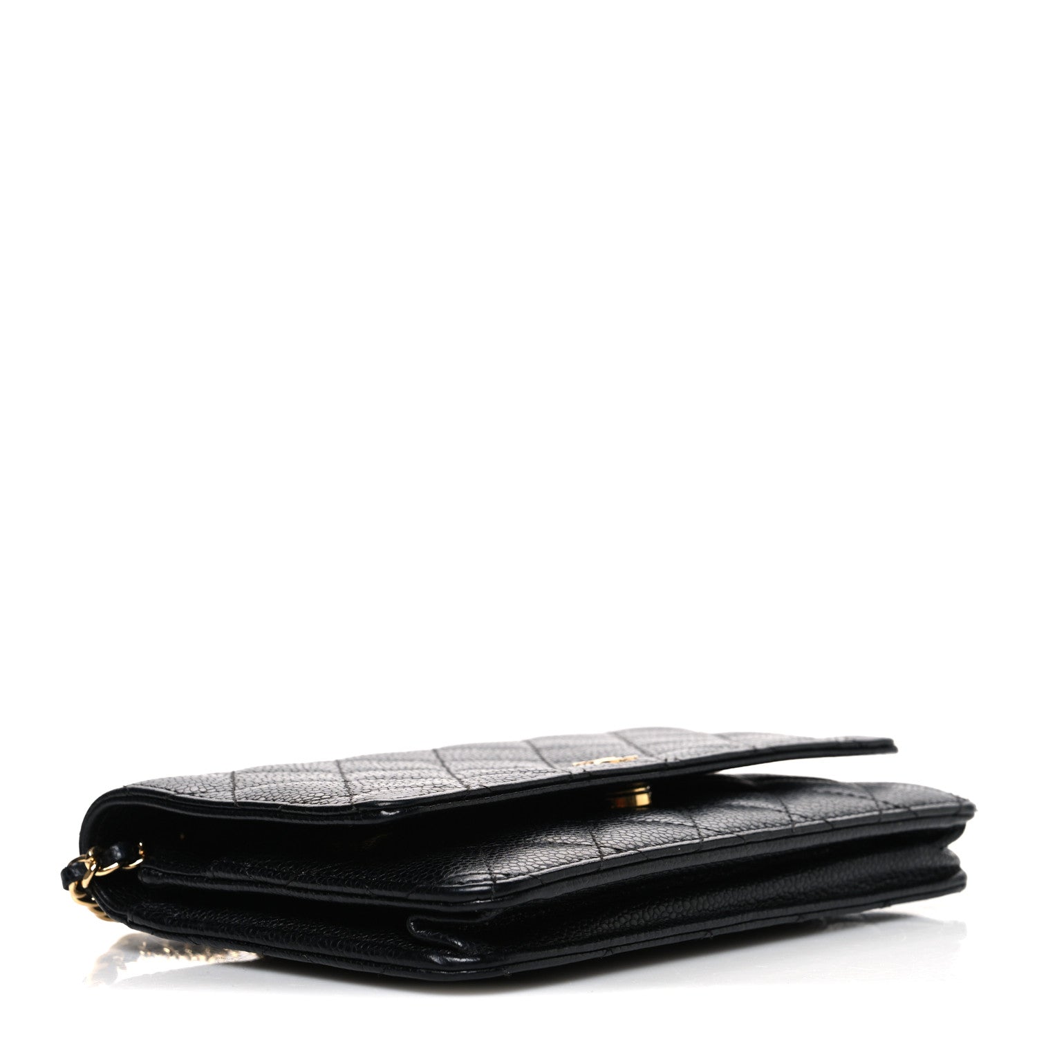 Caviar Quilted Wallet on Chain WOC Black