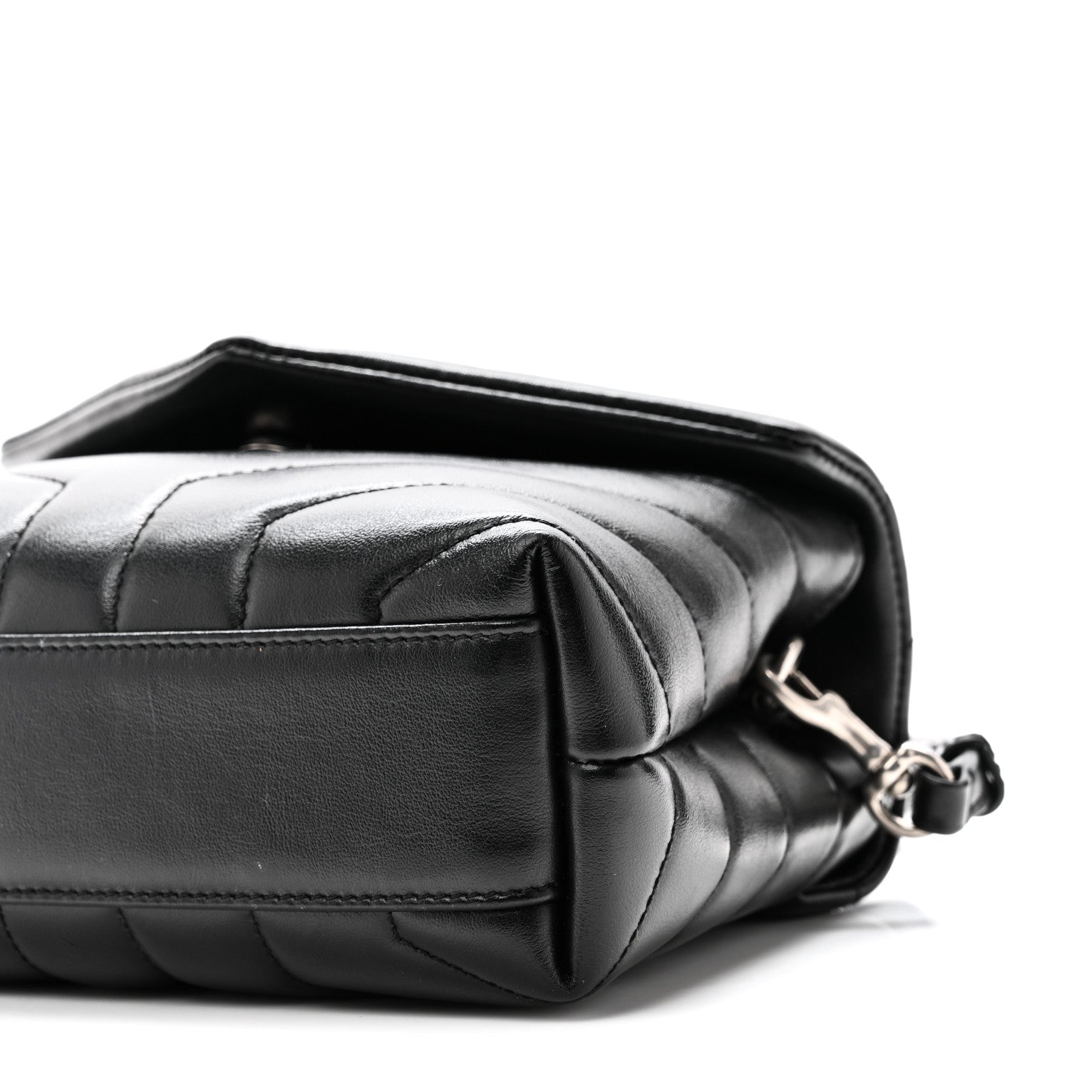 Calfskin Y Quilted Monogram Toy Loulou Crossbody Bag Black