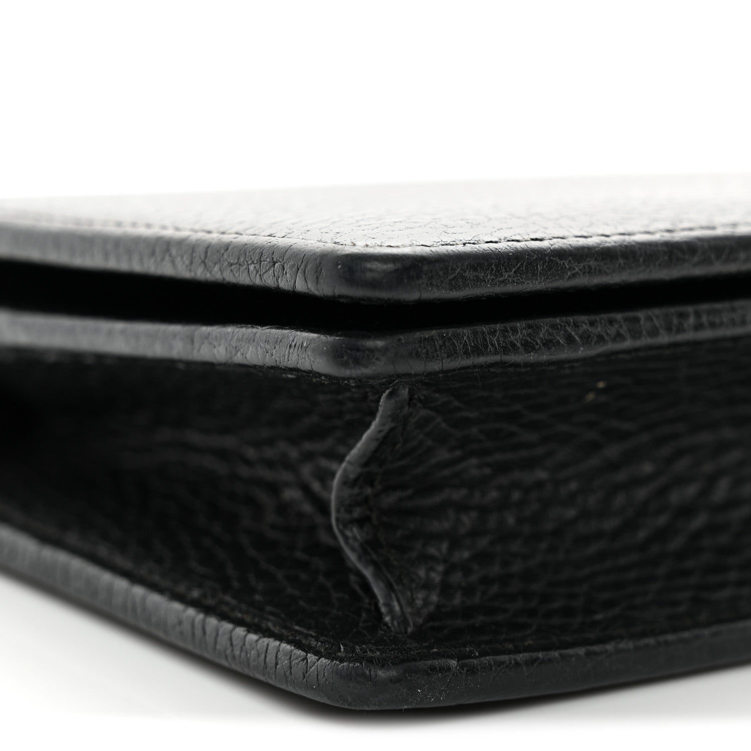 Calfskin Mini GG Marmont Chain Wallet Black